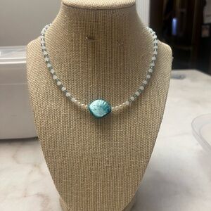 #16. Handmade Blue and White Beaded Necklace